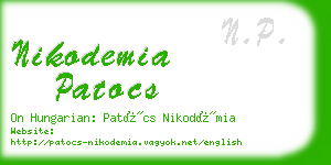 nikodemia patocs business card